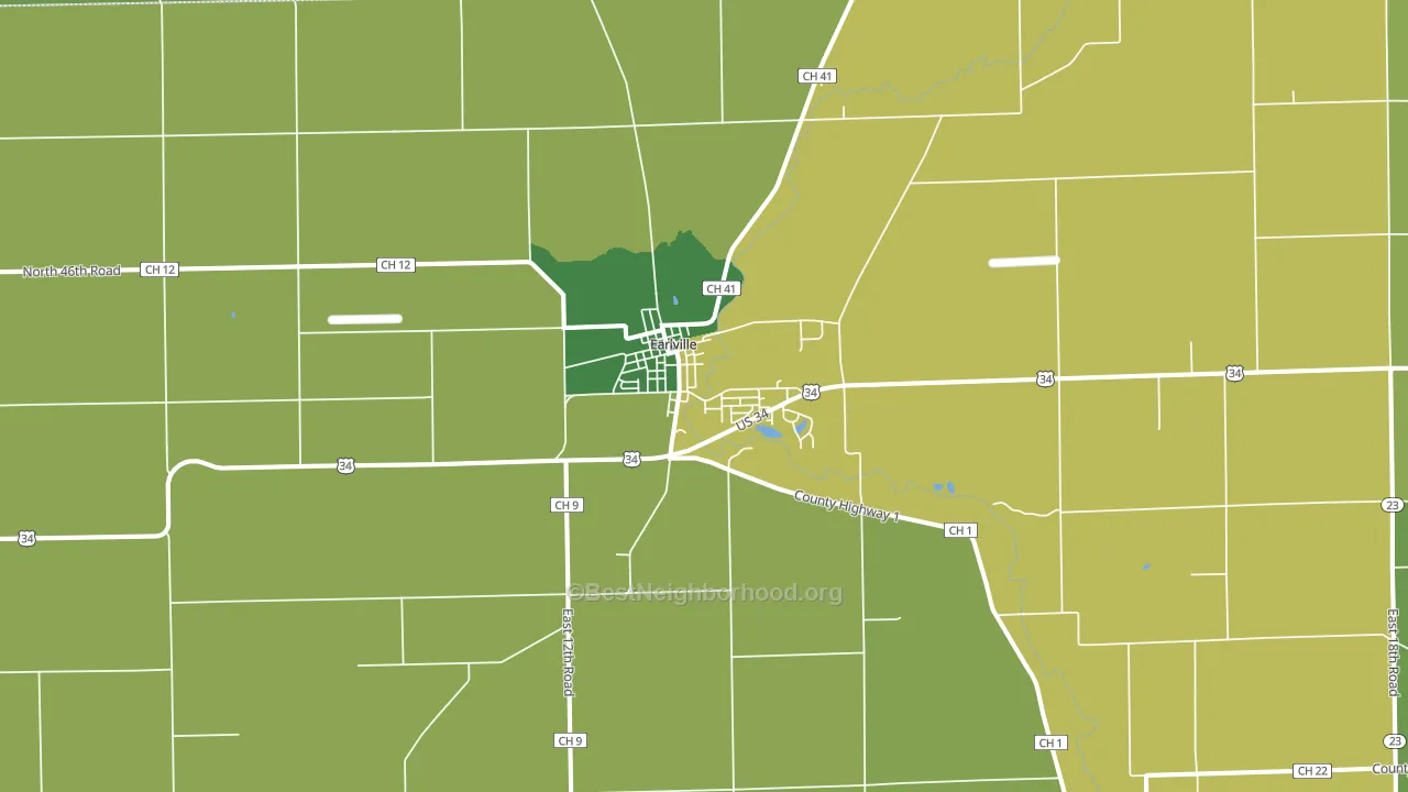 Earlville, IL block-group voter-turnout map