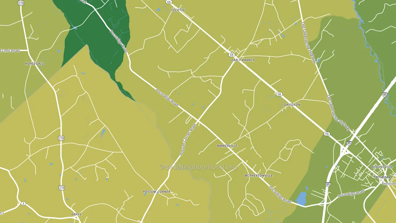 Early Branch, SC block-group voter-turnout map