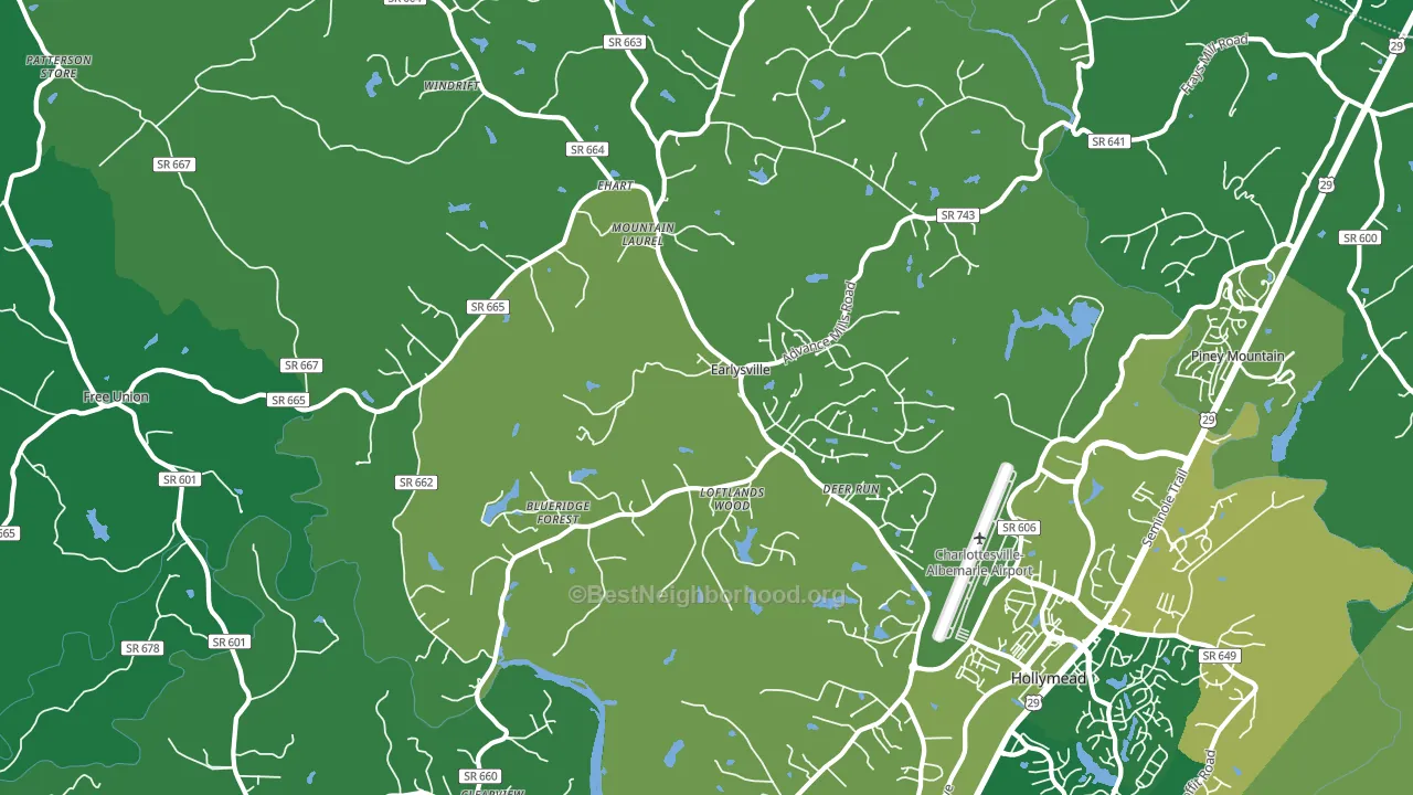 Earlysville, VA block-group voter-turnout map