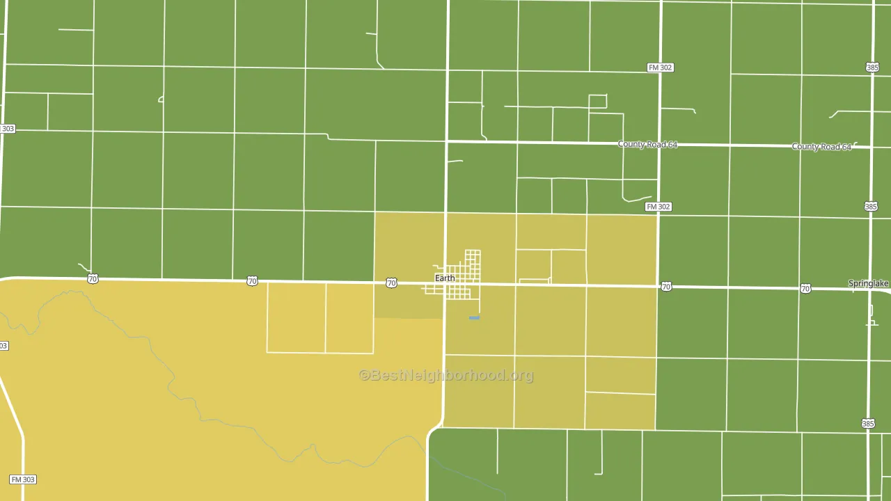 Earth, TX block-group voter-turnout map