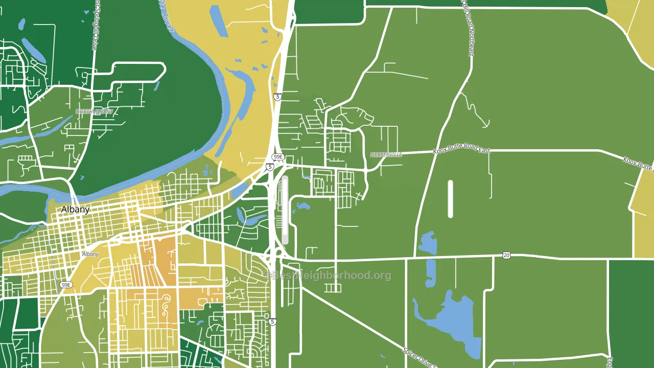 East Albany, Albany, OR block-group voter-turnout map