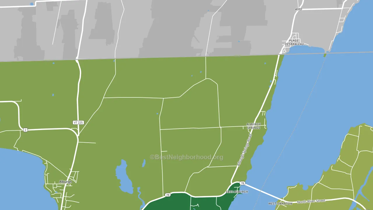 East Alburg, VT block-group voter-turnout map