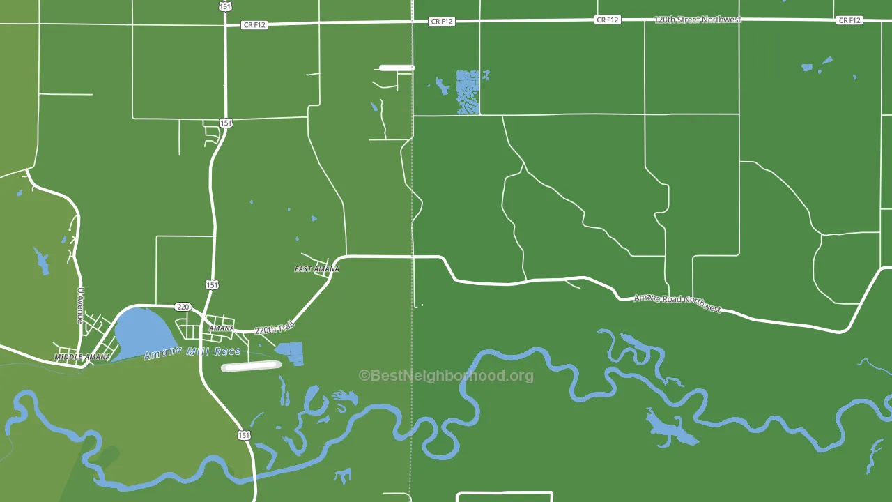 East Amana, IA block-group voter-turnout map