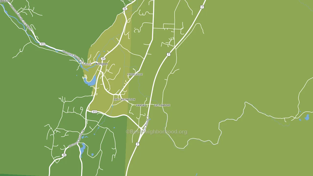 East Arlington, VT block-group voter-turnout map