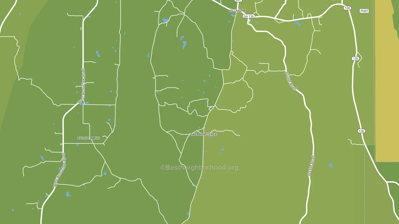 East Armuchee, GA block-group voter-turnout map