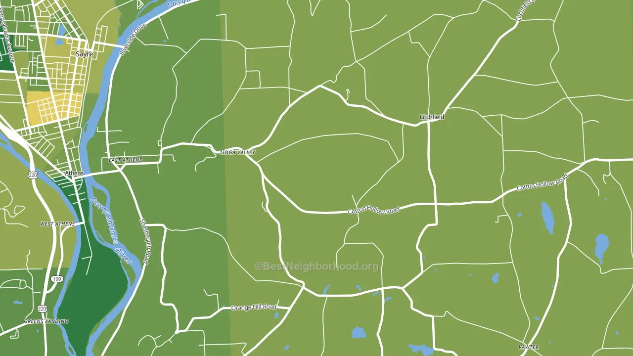 East Athens, PA block-group voter-turnout map