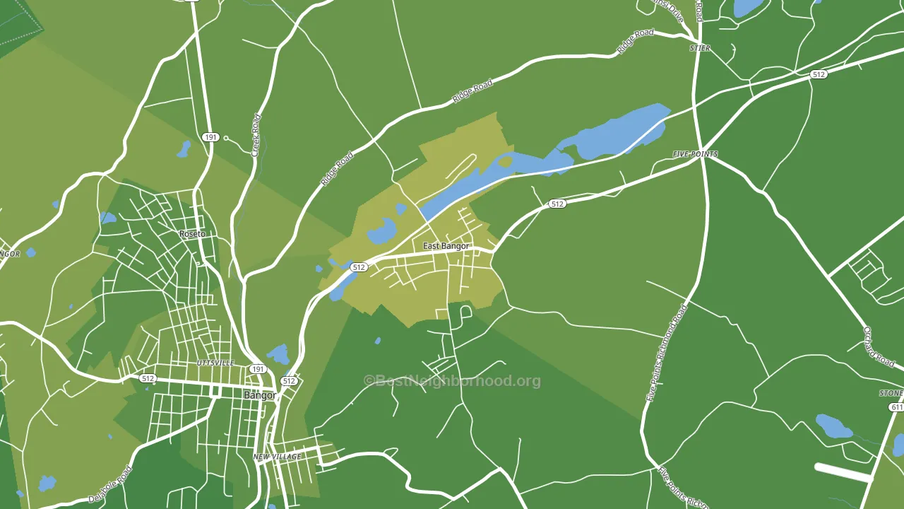 East Bangor, PA block-group voter-turnout map