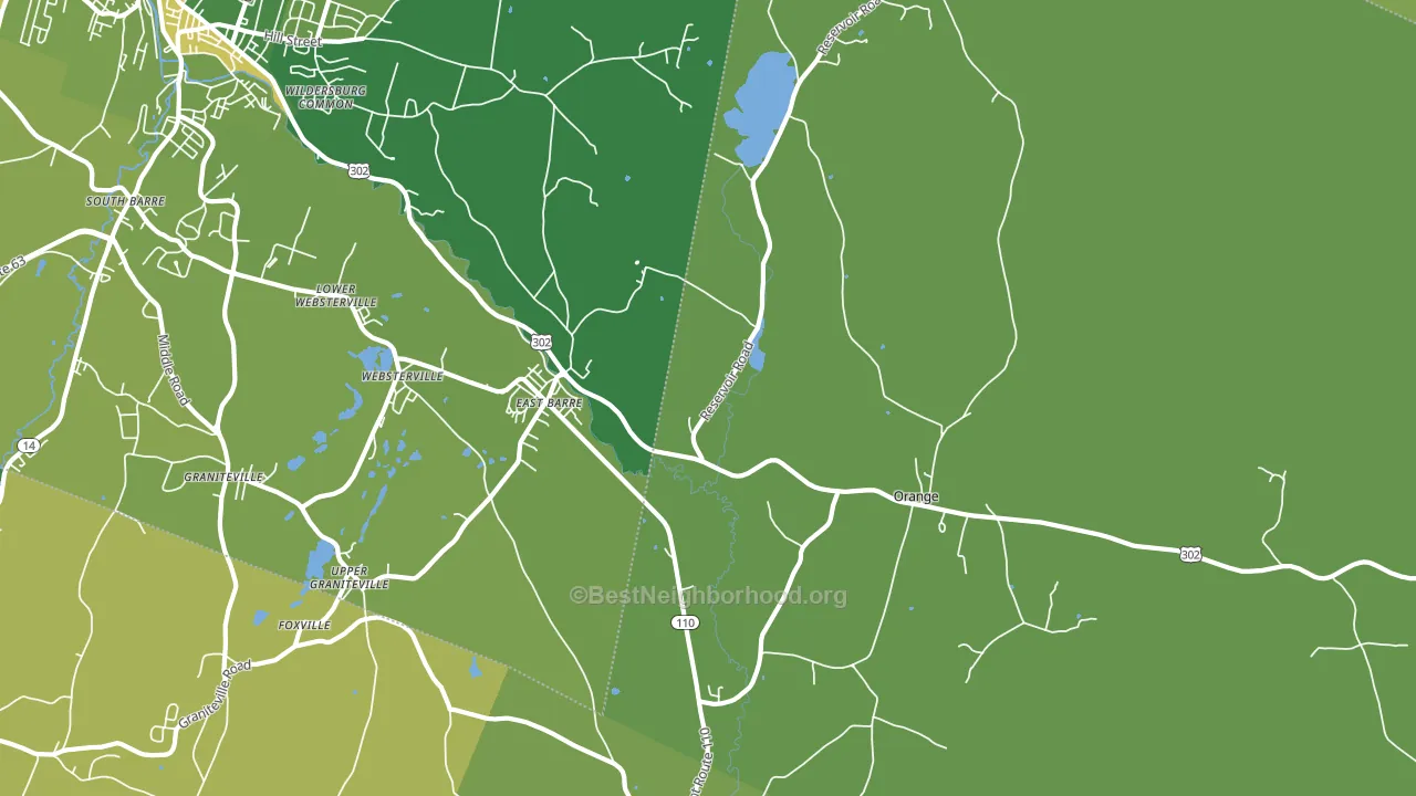 East Barre, VT block-group voter-turnout map