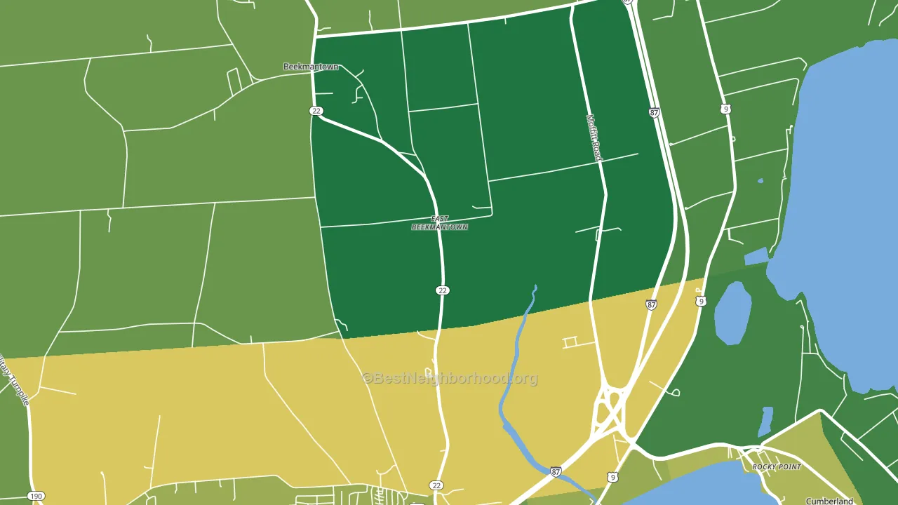 East Beekmantown, NY block-group voter-turnout map
