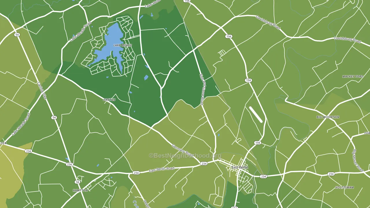 East Berlin, PA block-group voter-turnout map