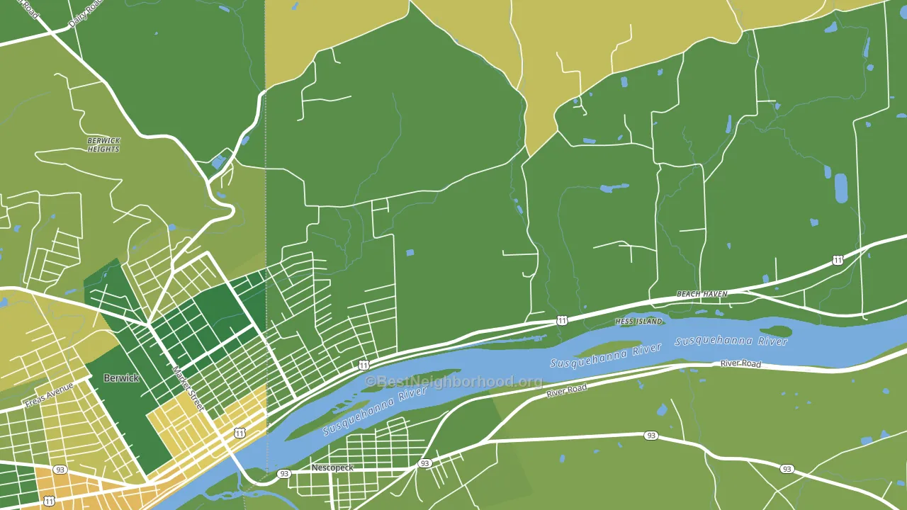 East Berwick, PA block-group voter-turnout map