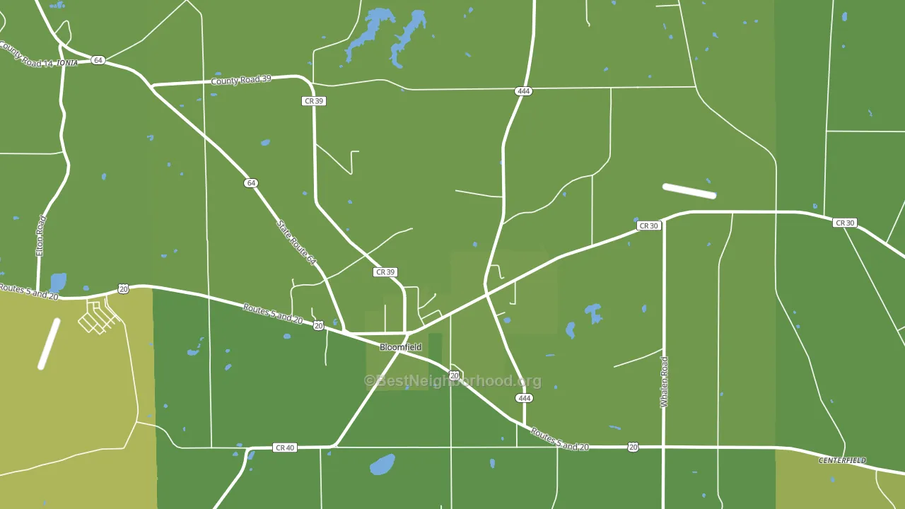 East Bloomfield, NY block-group voter-turnout map