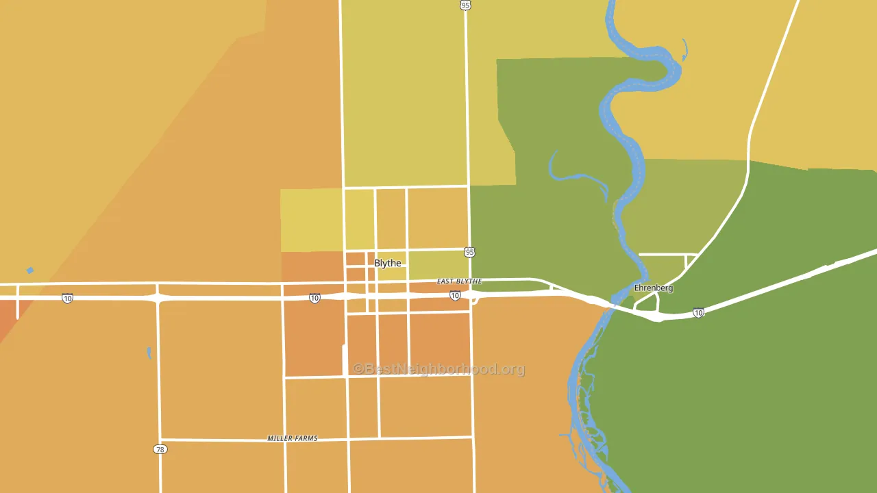 East Blythe, CA block-group voter-turnout map