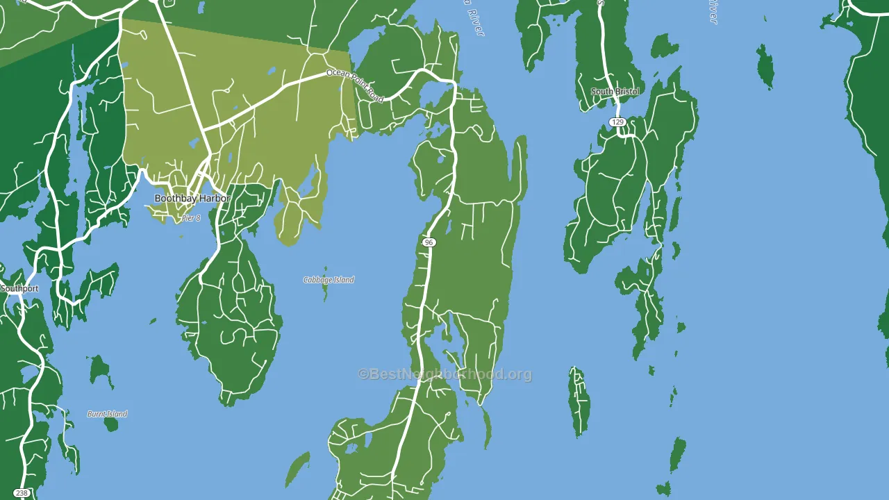 East Boothbay, ME block-group voter-turnout map