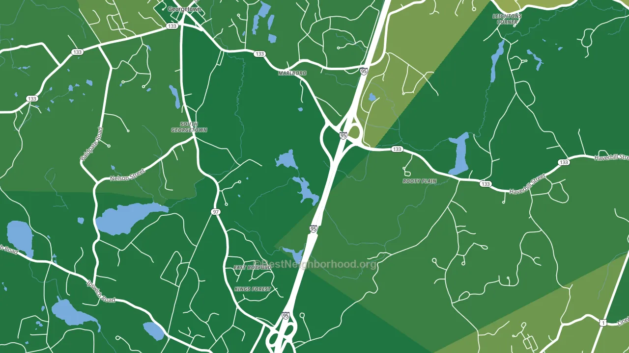 East Boxford, MA block-group voter-turnout map