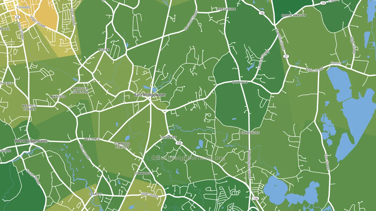 East Bridgewater, MA block-group voter-turnout map