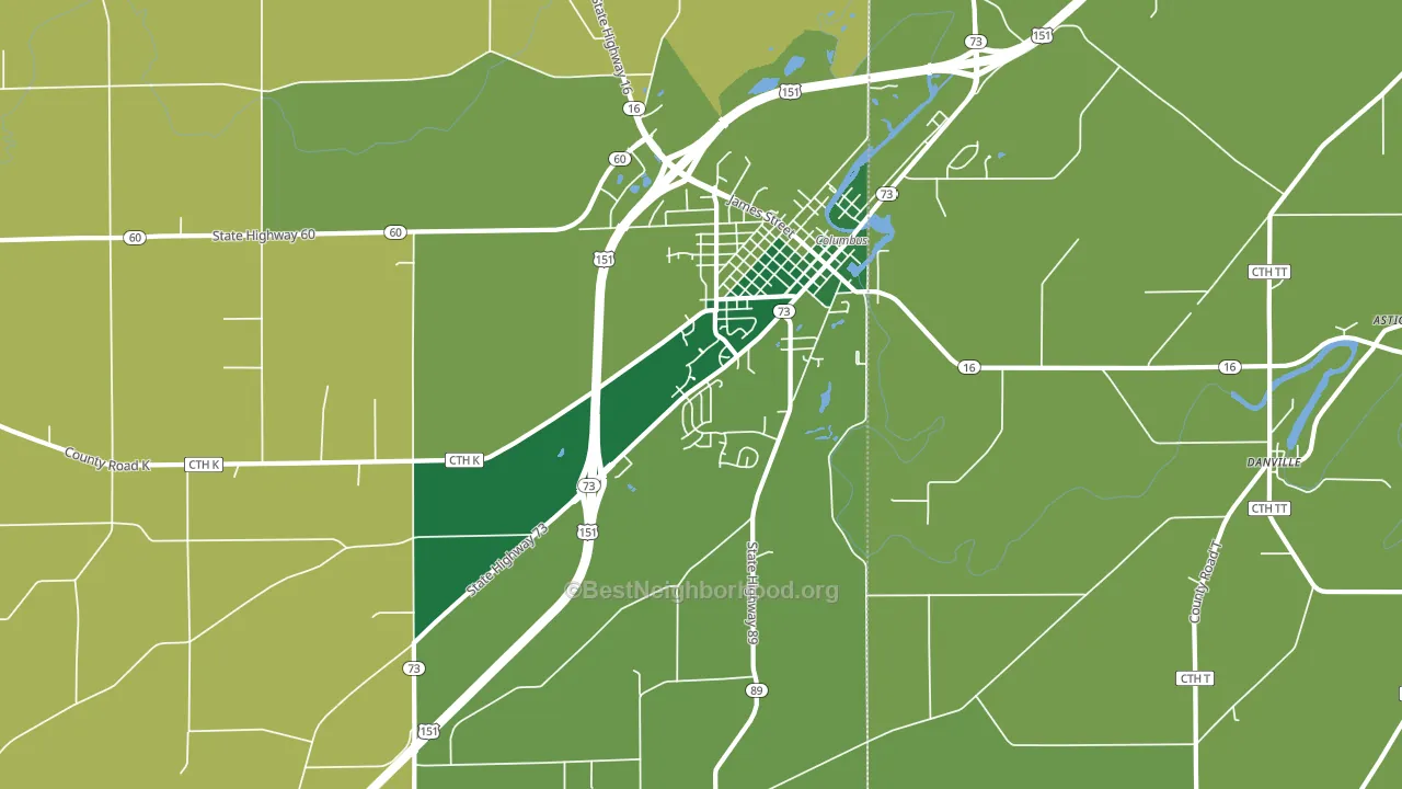 East Bristol, WI block-group voter-turnout map
