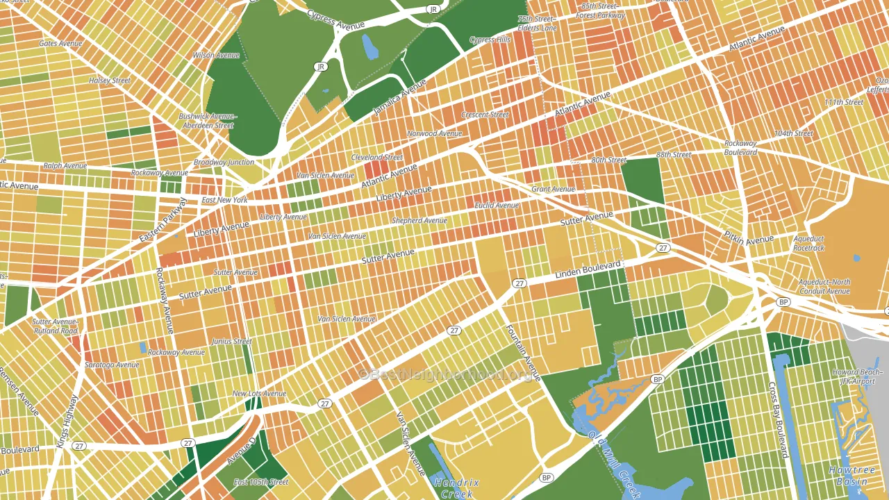 East Brooklyn, Brooklyn, NY block-group voter-turnout map