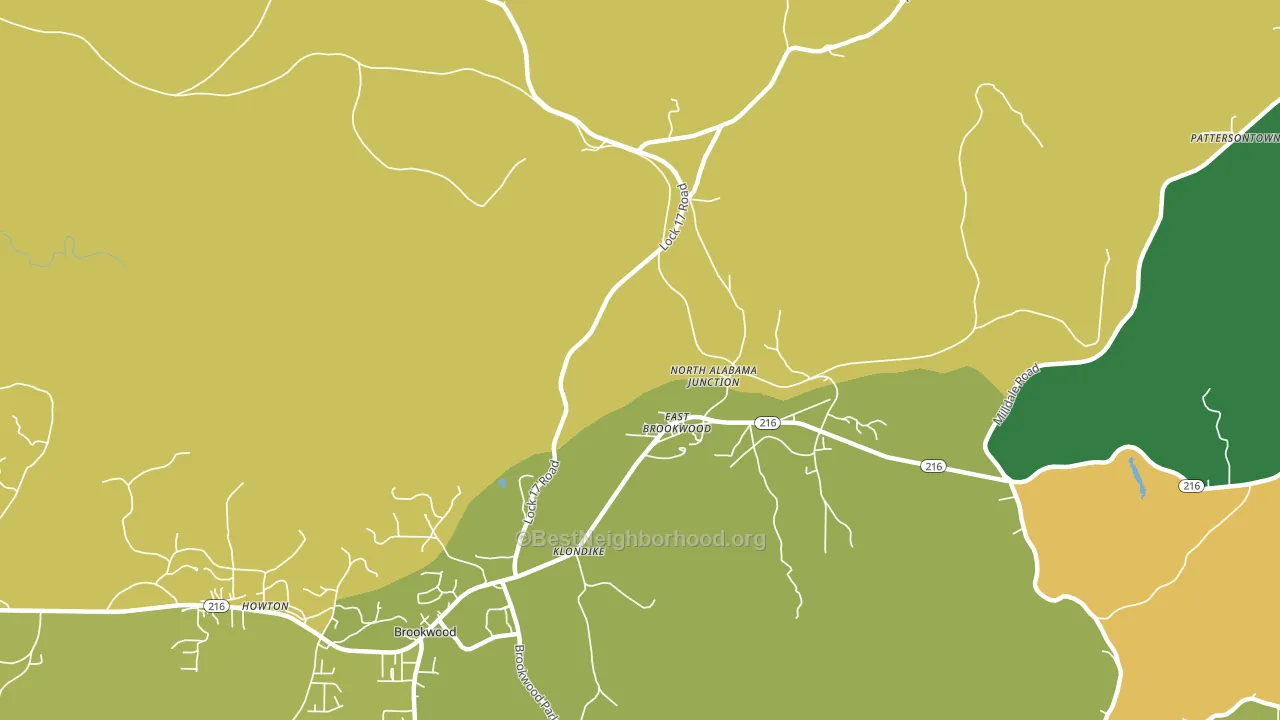 East Brookwood, AL block-group voter-turnout map