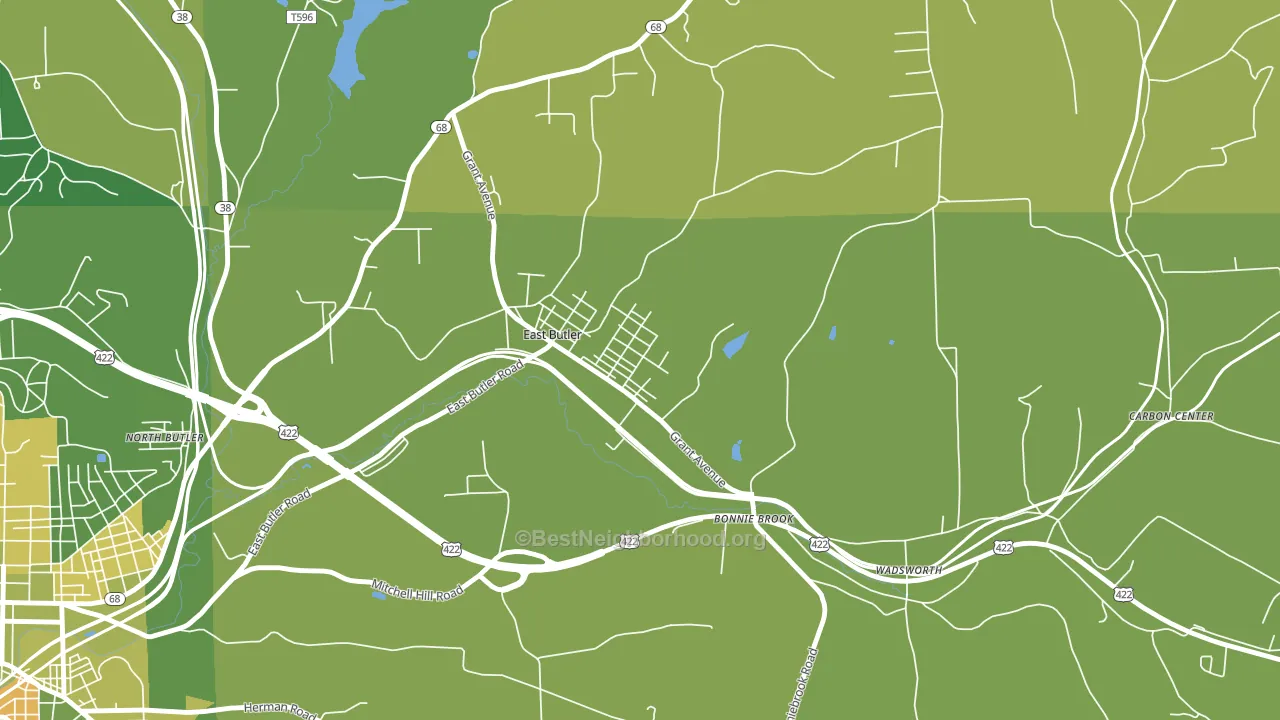 East Butler, PA block-group voter-turnout map