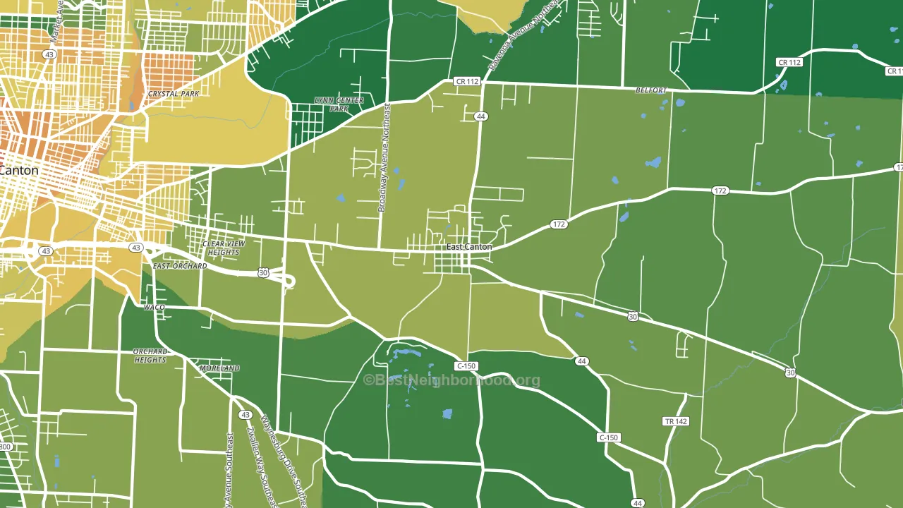 East Canton, OH block-group voter-turnout map