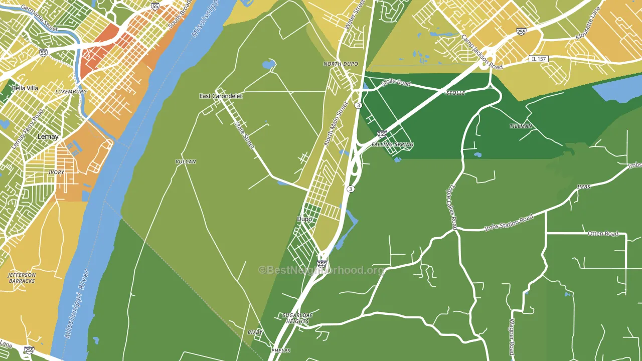 East Carondelet, IL block-group voter-turnout map