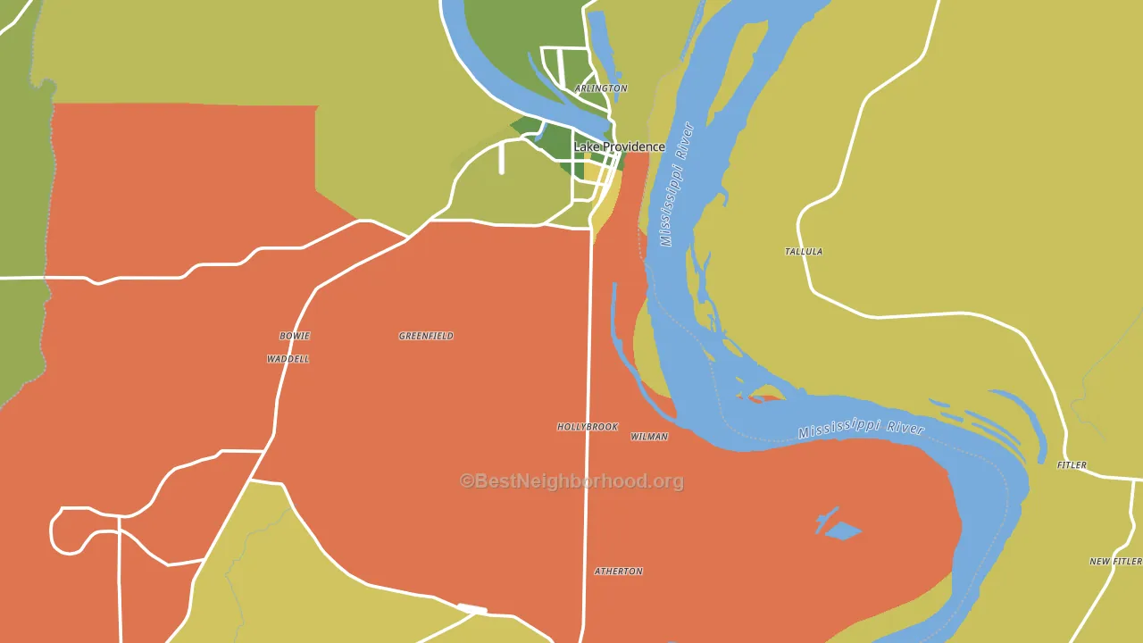 East Carroll Parish, LA block-group voter-turnout map