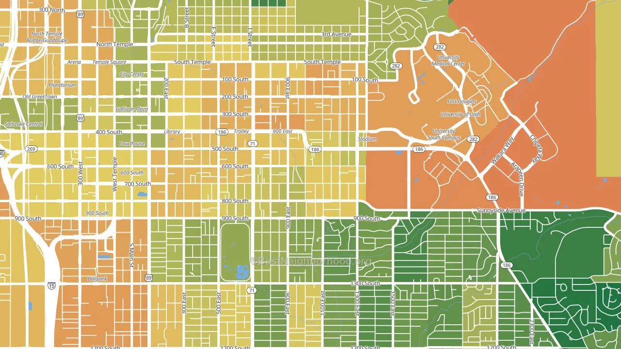 East Central, Salt Lake City, UT block-group voter-turnout map