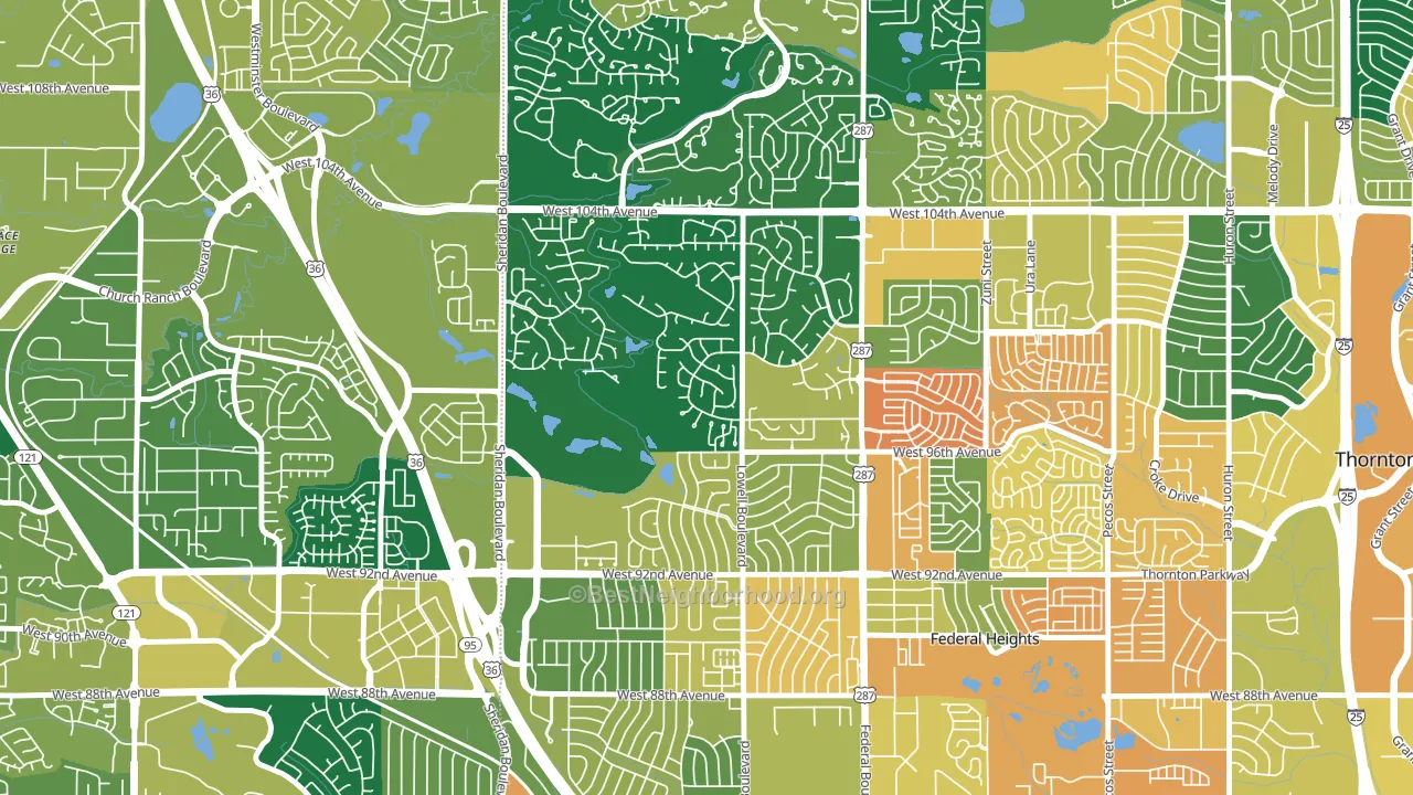 East Central Westminster, Westminster, CO block-group voter-turnout map
