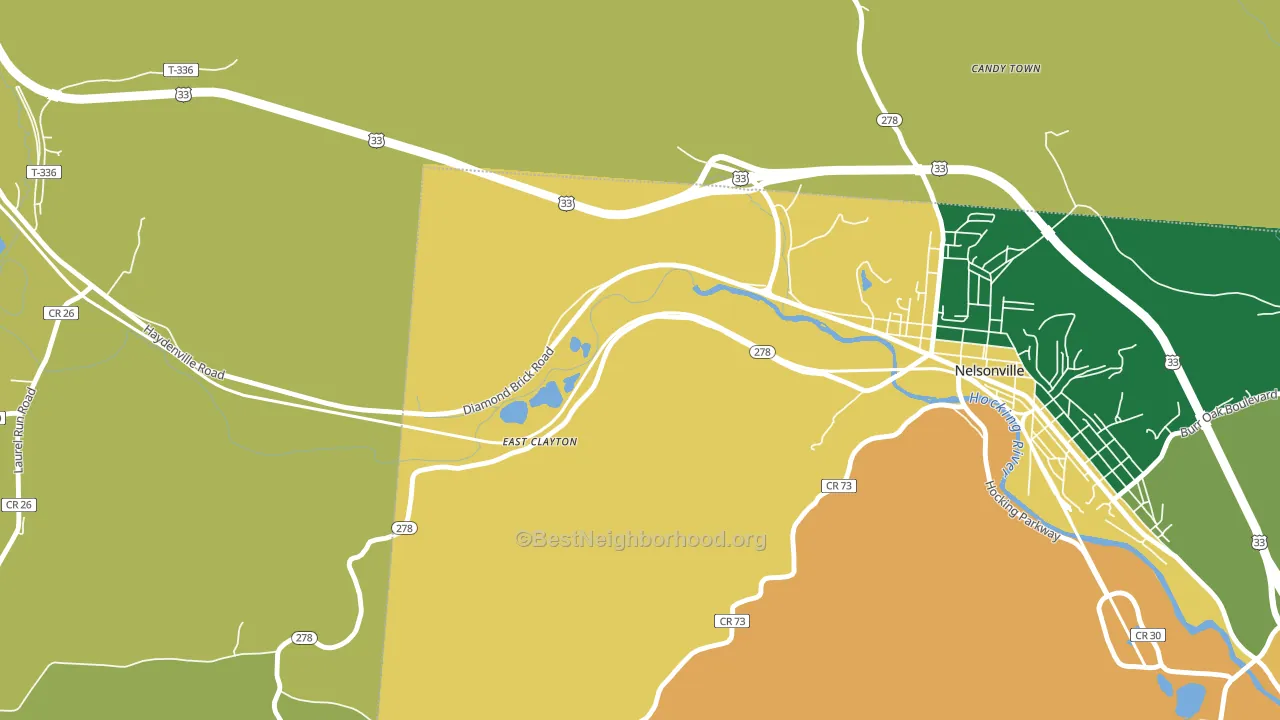 East Clayton, OH block-group voter-turnout map