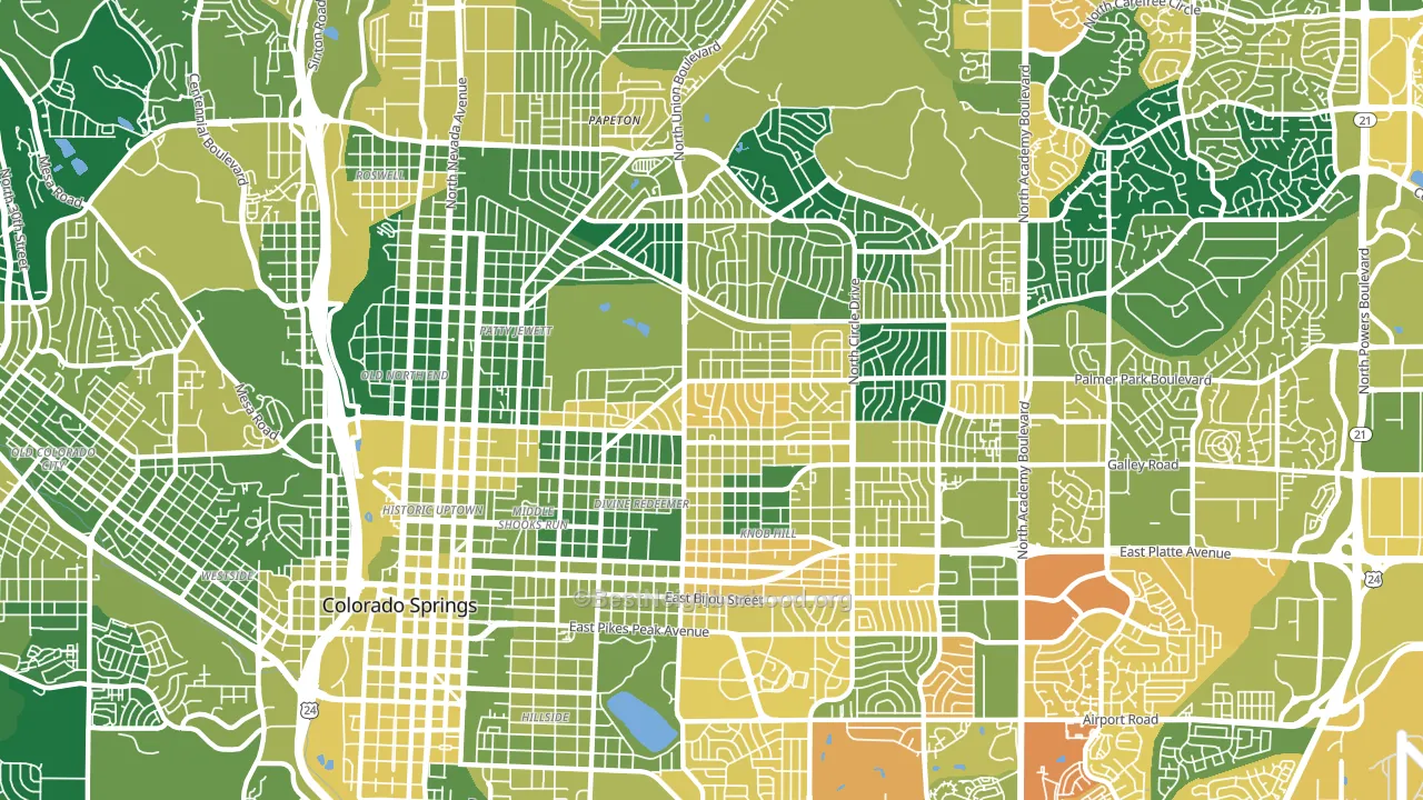 East Colorado Springs, Colorado Springs, CO block-group voter-turnout map