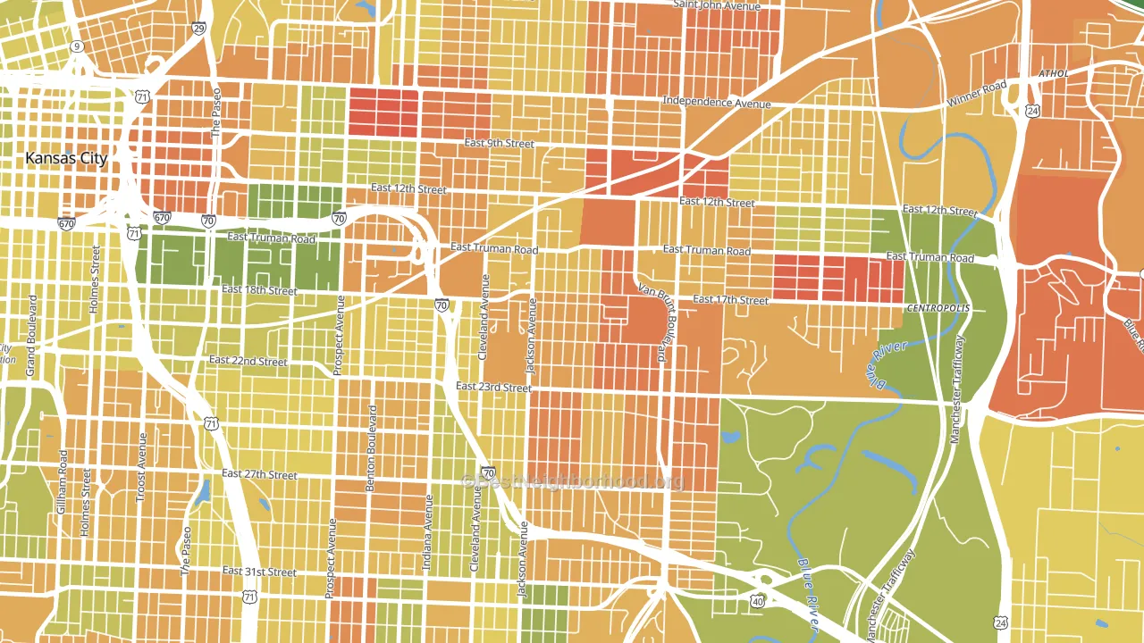 East Community Team North, Kansas City, MO block-group voter-turnout map