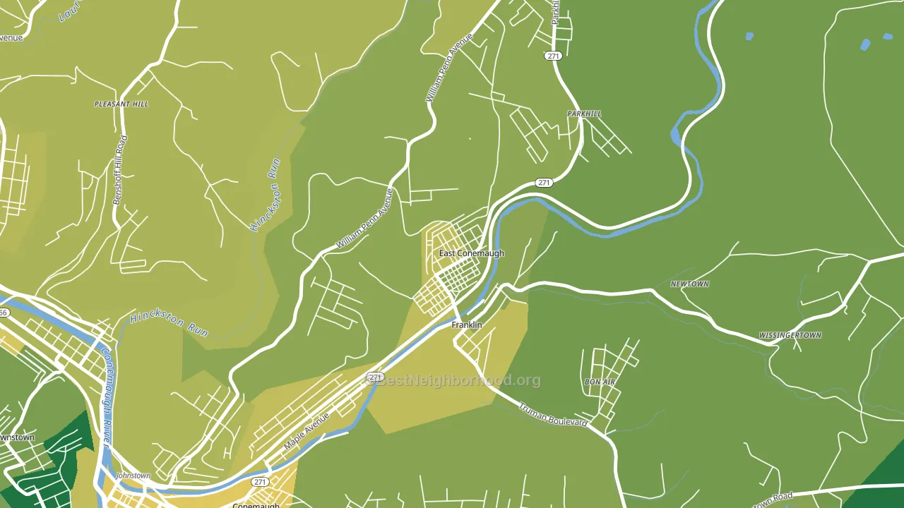 East Conemaugh, PA block-group voter-turnout map