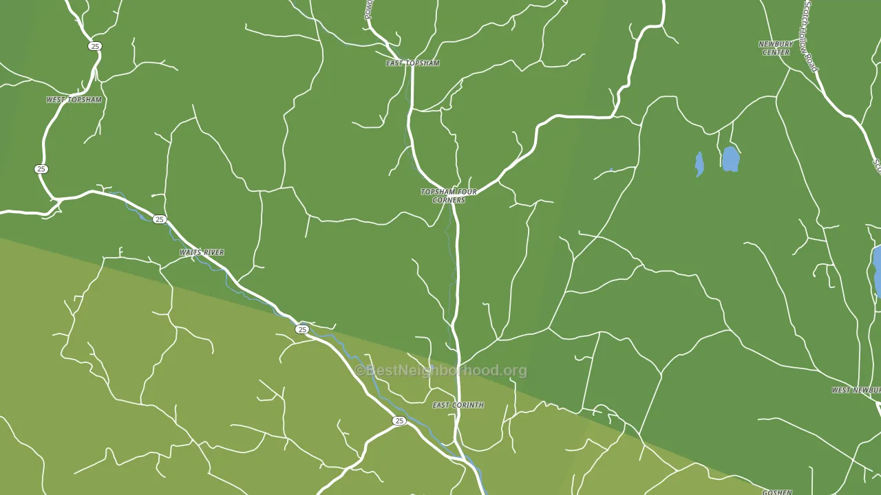 East Corinth, VT block-group voter-turnout map