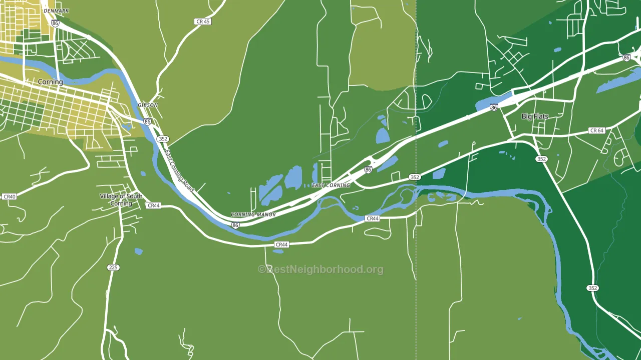 East Corning, NY block-group voter-turnout map