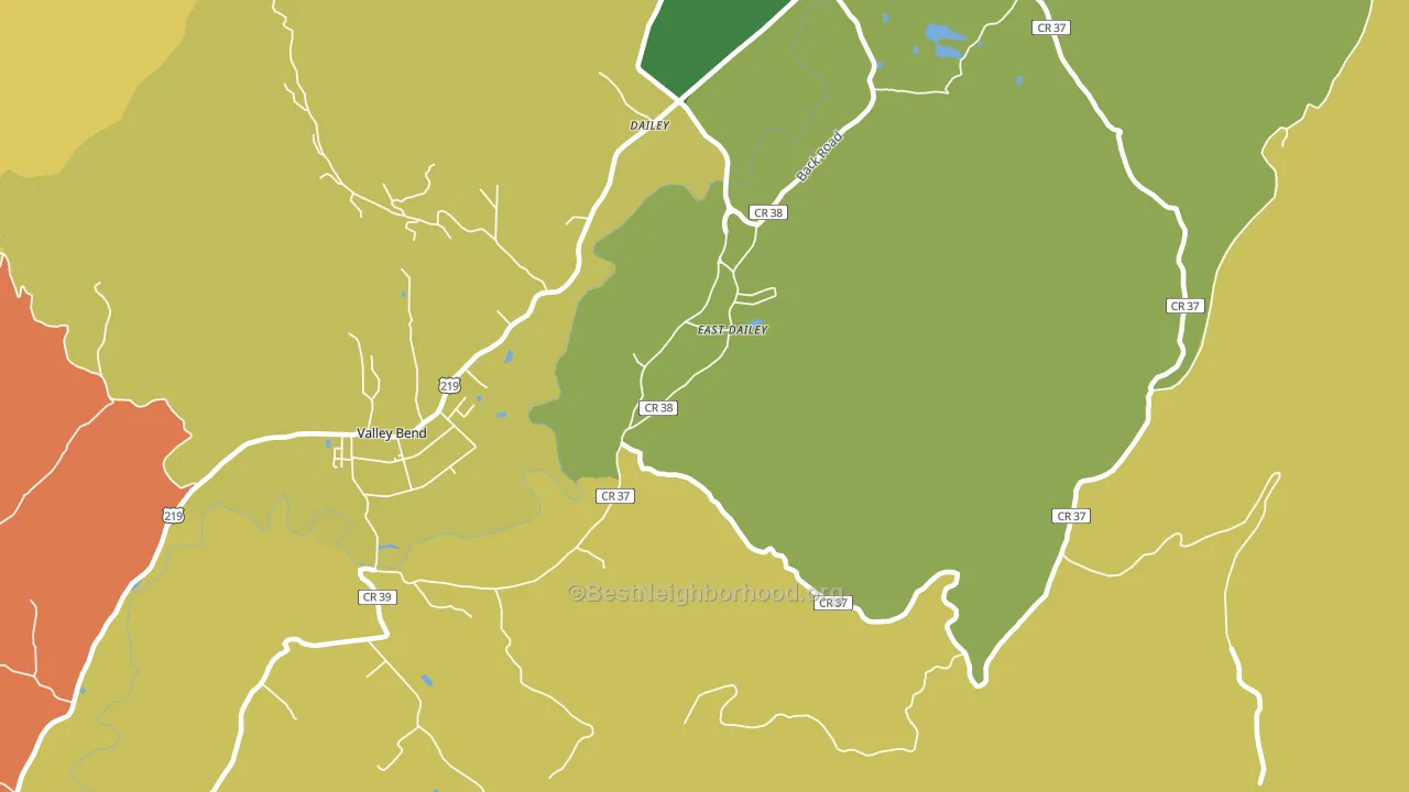 East Dailey, WV block-group voter-turnout map
