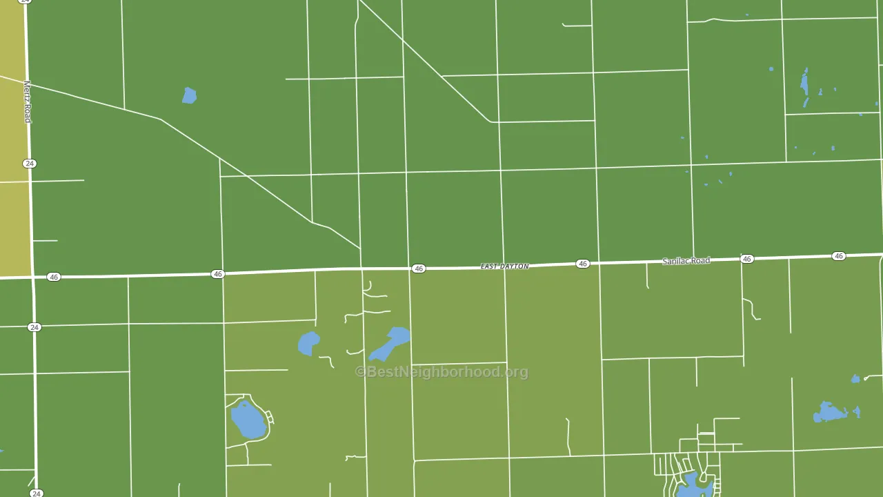 East Dayton, MI block-group voter-turnout map