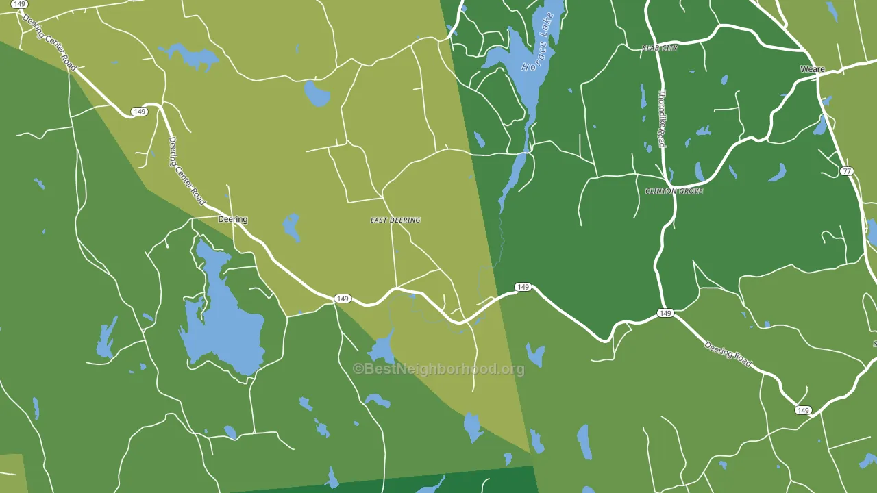 East Deering, NH block-group voter-turnout map