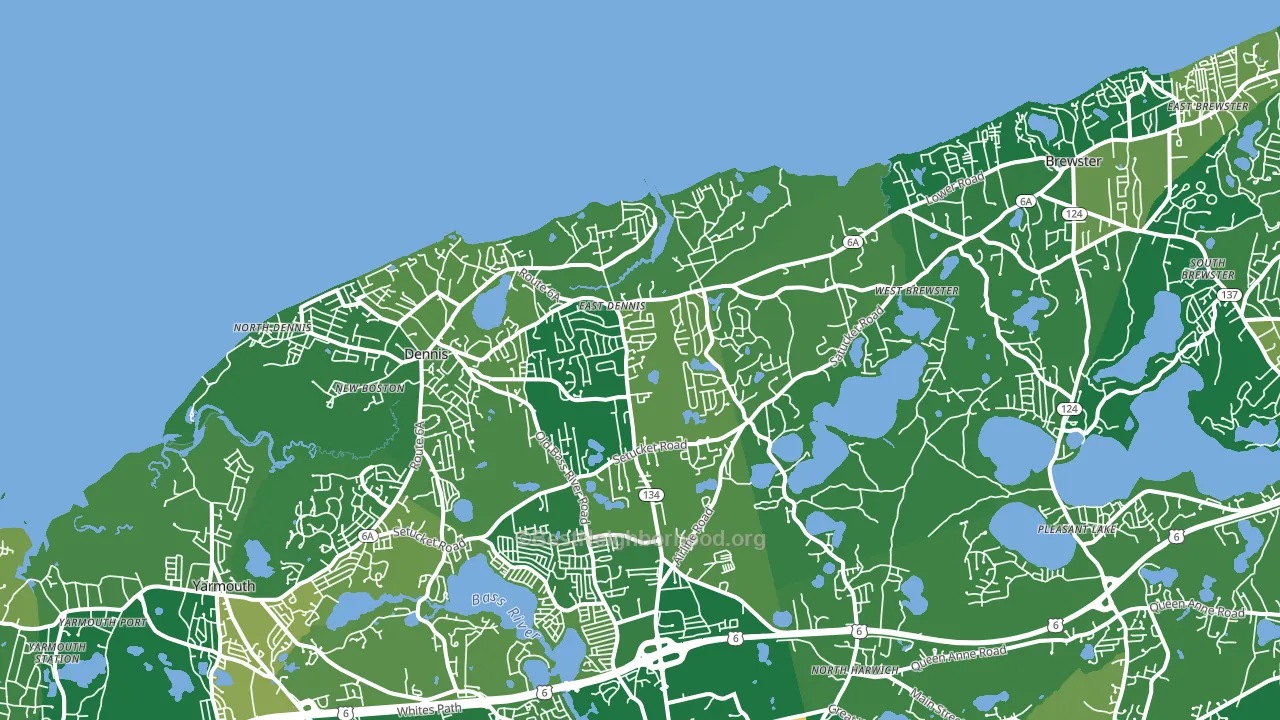 East Dennis, MA block-group voter-turnout map