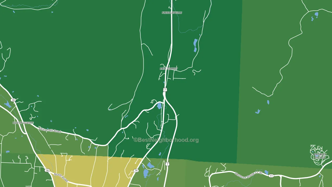 East Dorset, VT block-group voter-turnout map
