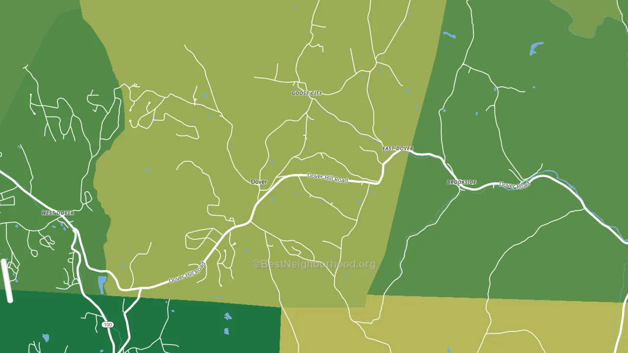 East Dover, VT block-group voter-turnout map