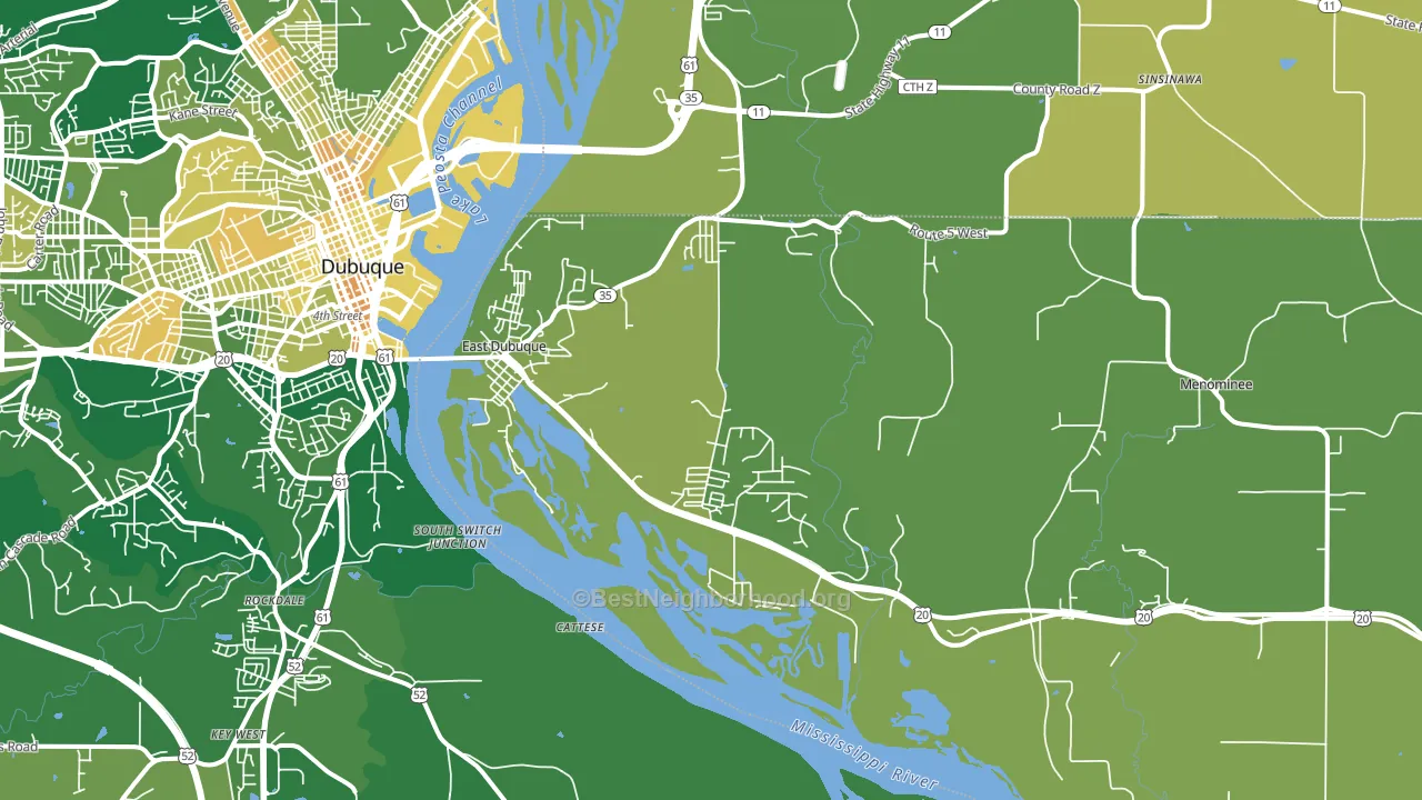 East Dubuque, IL block-group voter-turnout map