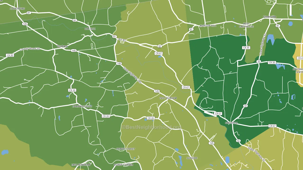 East Durham, NY block-group voter-turnout map