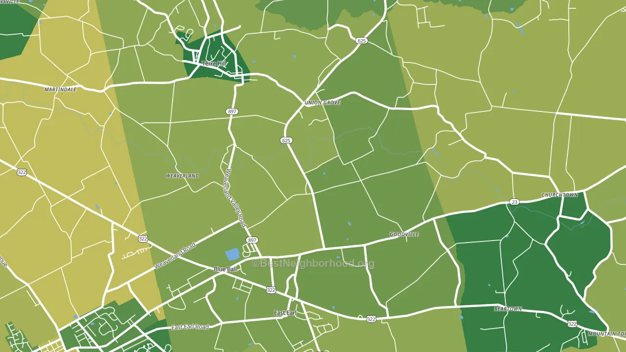 East Earl, PA block-group voter-turnout map