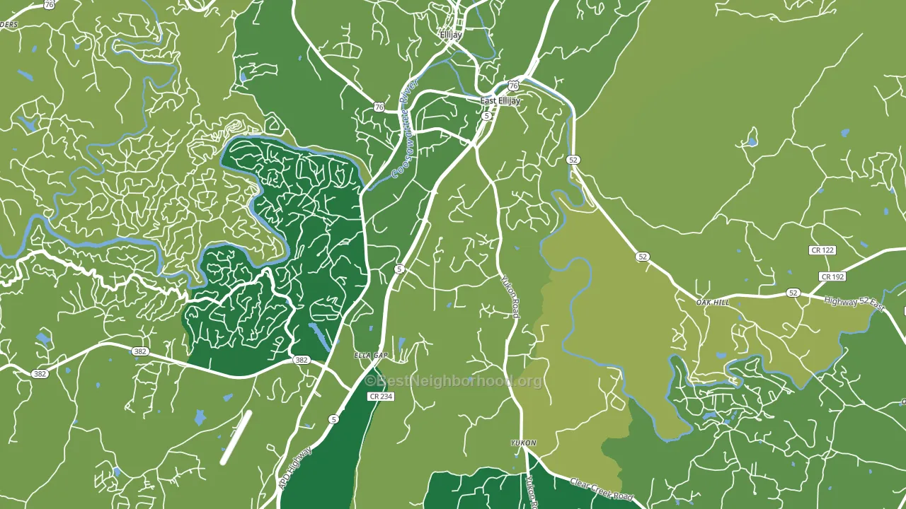 East Ellijay, GA block-group voter-turnout map