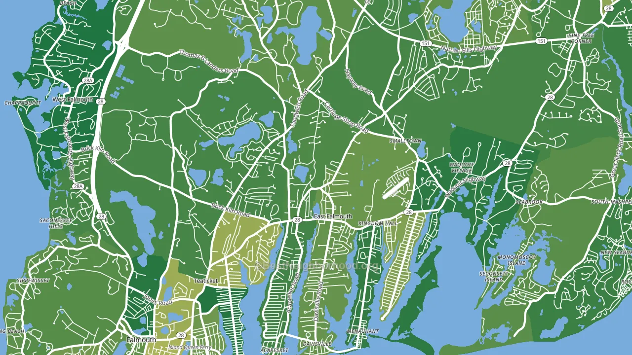 East Falmouth, MA block-group voter-turnout map