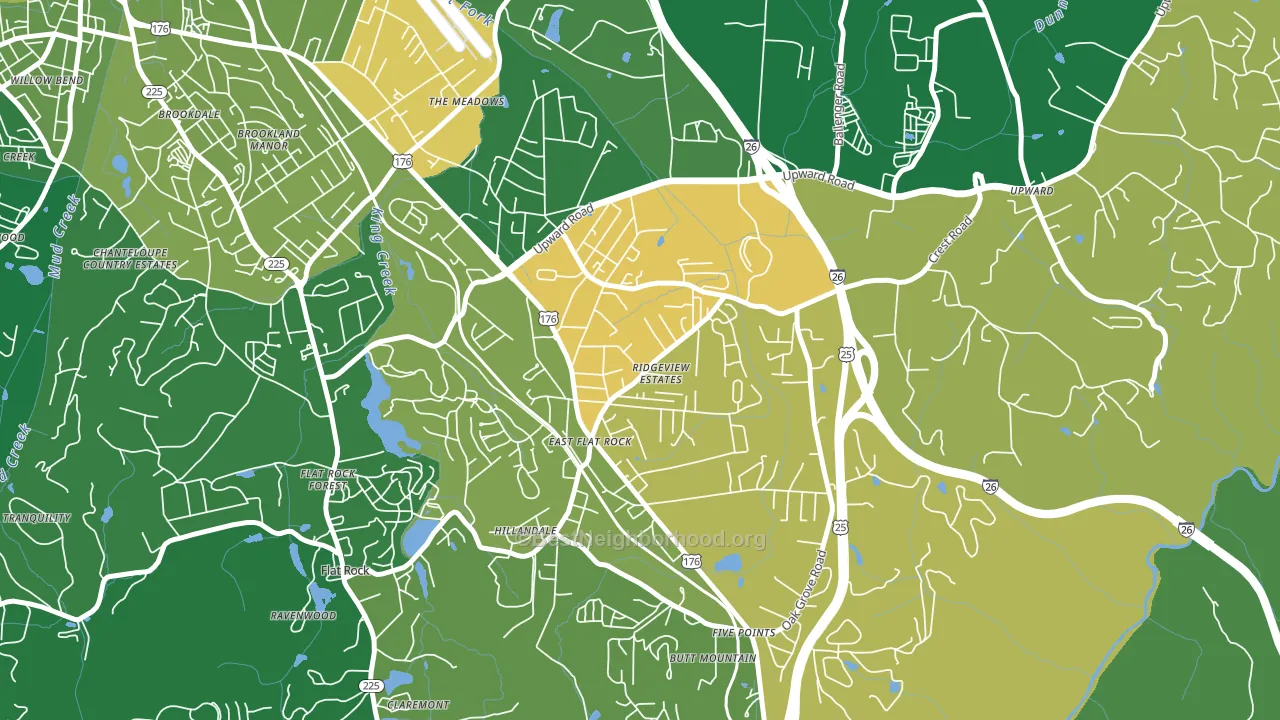 East Flat Rock, NC block-group voter-turnout map