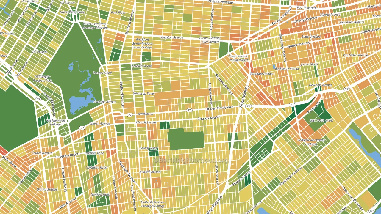 East Flatbush, Brooklyn, NY block-group voter-turnout map