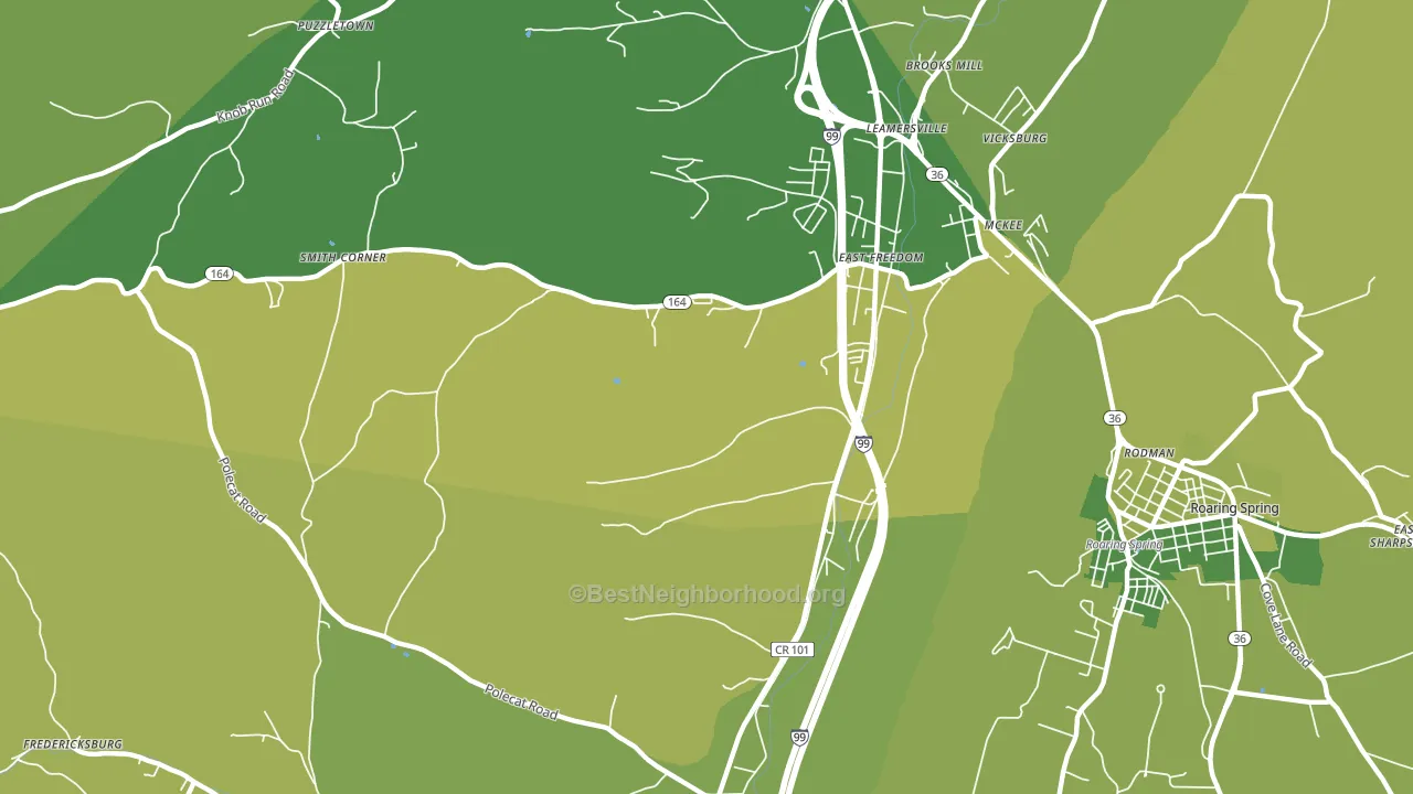 East Freedom, PA block-group voter-turnout map