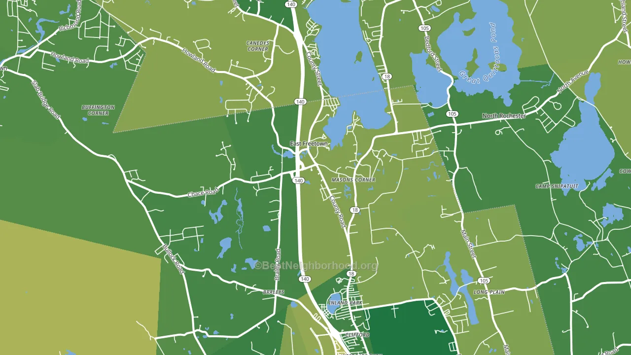 East Freetown, MA block-group voter-turnout map